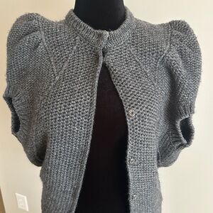 Min min Italian sweater with puffed shoulder cap and short sleeve